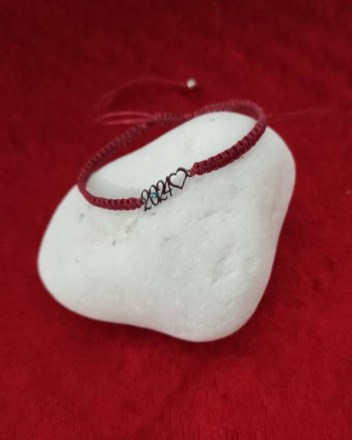 93   α  Βραχίολι Μακραμέ 2024 Κόκκινο (1)